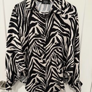 Black and White Zebra Print Women's Top